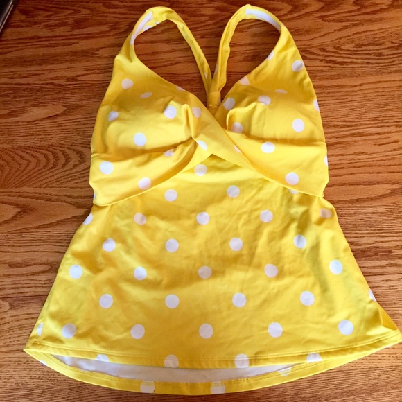 yellow polka dot tankini